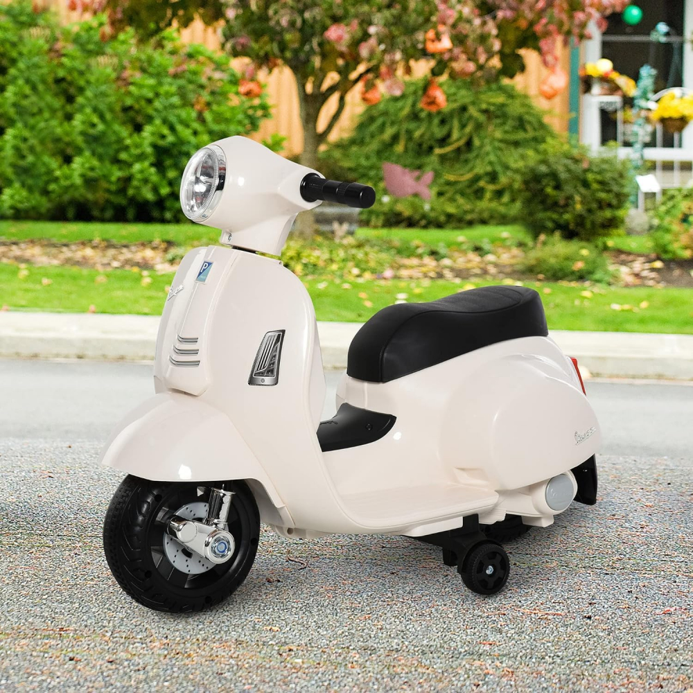 Motocicleta electrica pentru copii, Mini Vespa GTS300, baterie 4mAh, ALB [3]