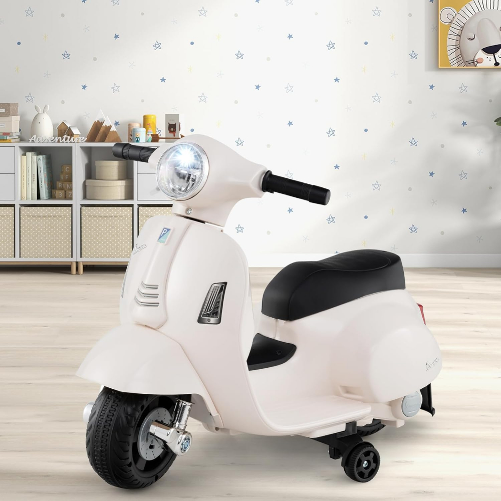 Motocicleta electrica pentru copii, Mini Vespa GTS300, baterie 4mAh, ALB [10]