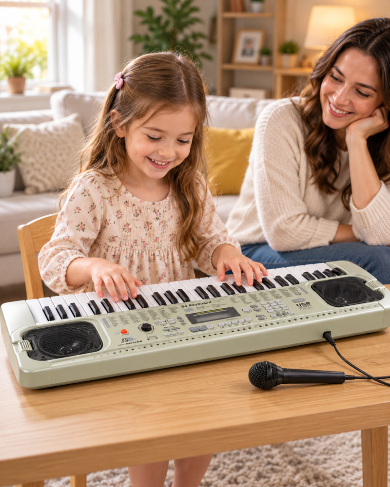 Orga muzicala electronica pentru copii MQ807 cu microfon si difuzoare [5]