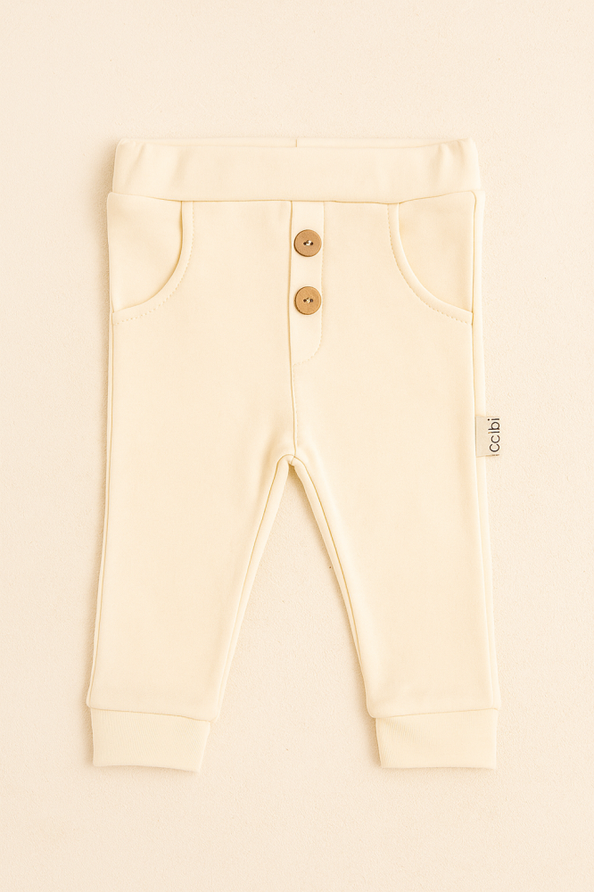 Pantaloni bebelusi din bumbac 100% Colbi Baby Wear CREM [2]