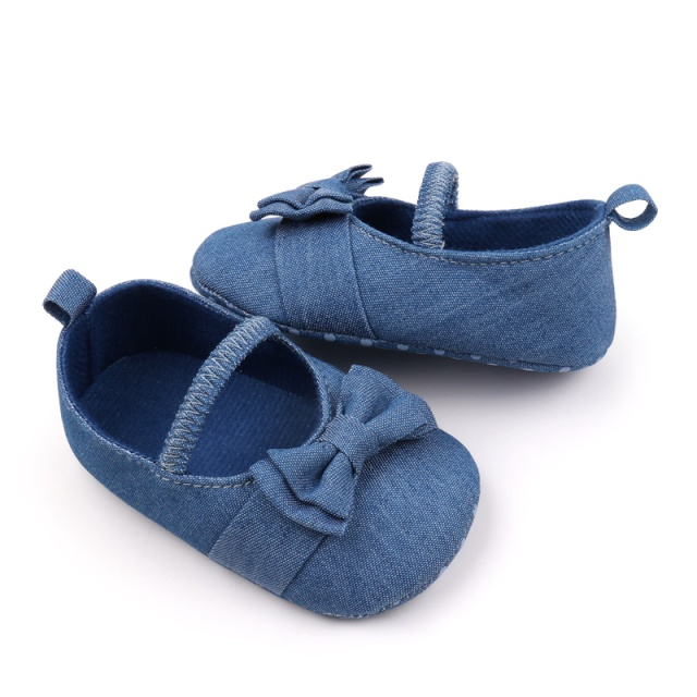 Pantofiori albastru denim pentru bebelusi [5]
