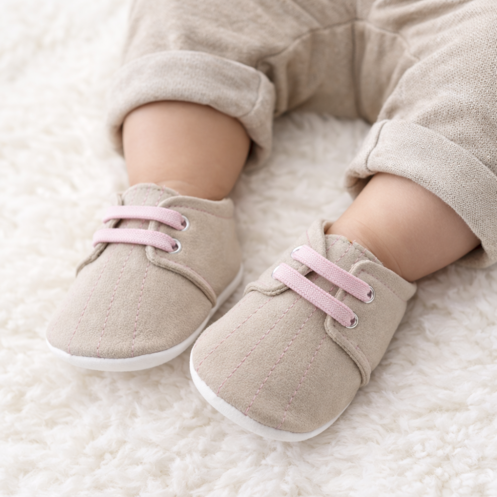 Pantofiori brodati fetite bej roz BEBLUX [3]