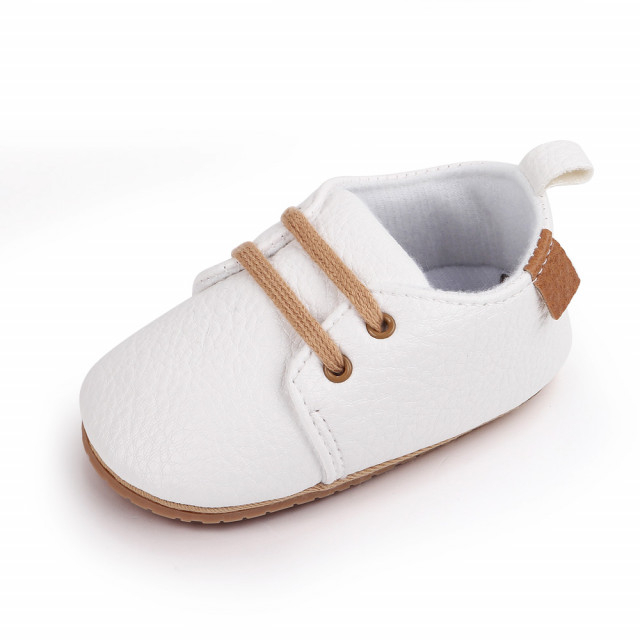 Pantofiori eleganti albi cu sireturi [4]