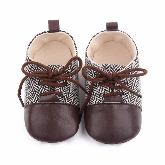 Pantofiori eleganti maro cu alb in zig zag [6]