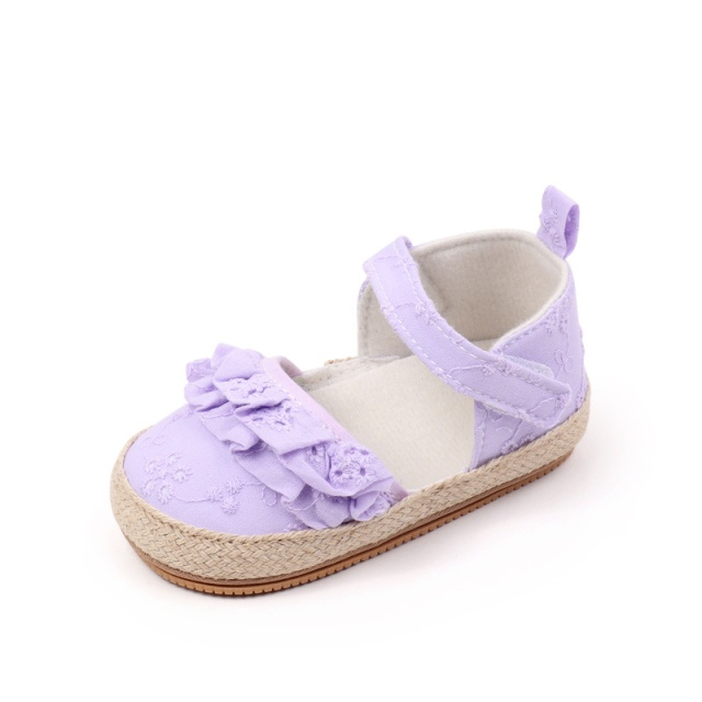 Pantofiori lila cu volanase si detalii florale [5]