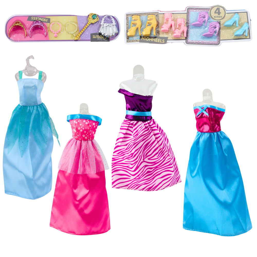 Papusa Anlily cu 10 rochii si accesorii de printesa - Jucarie fashion pentru fetite 24 buc. [3]