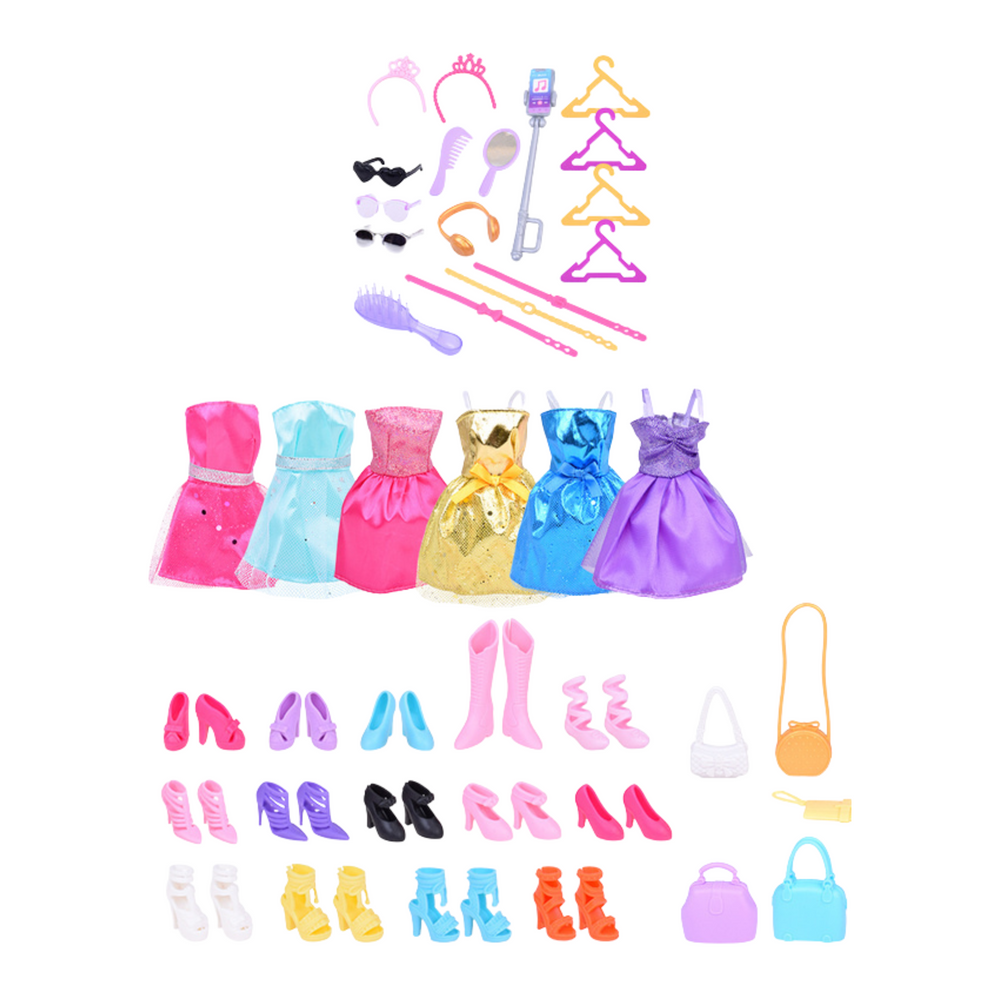Papusa Anlily cu 9 rochii, 13 perechi pantofi si accesorii fashion pentru fetite [3]