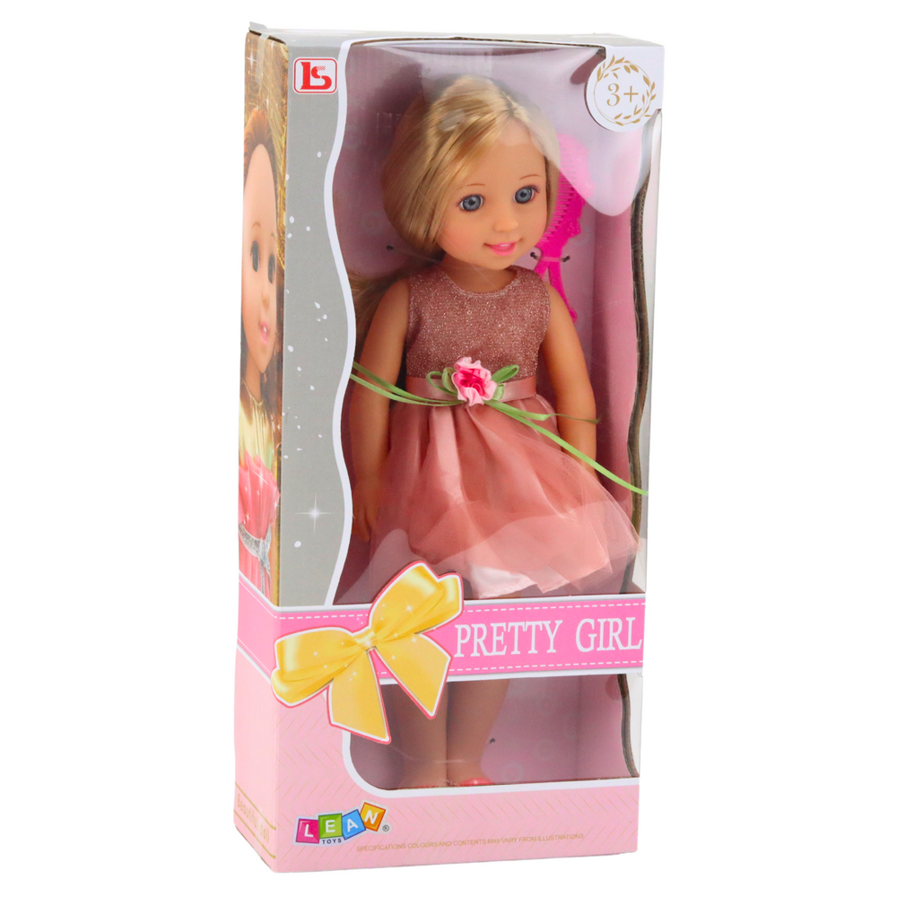 papusa-rochie-roz-par-lung-pieptan-38cm-Bebelul [4]