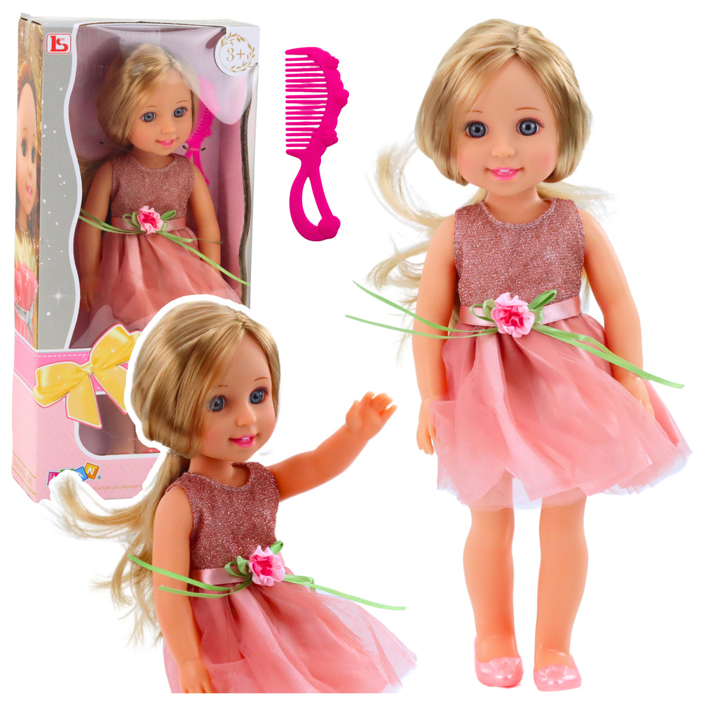 papusa-rochie-roz-par-lung-pieptan-38cm-Bebelul [1]