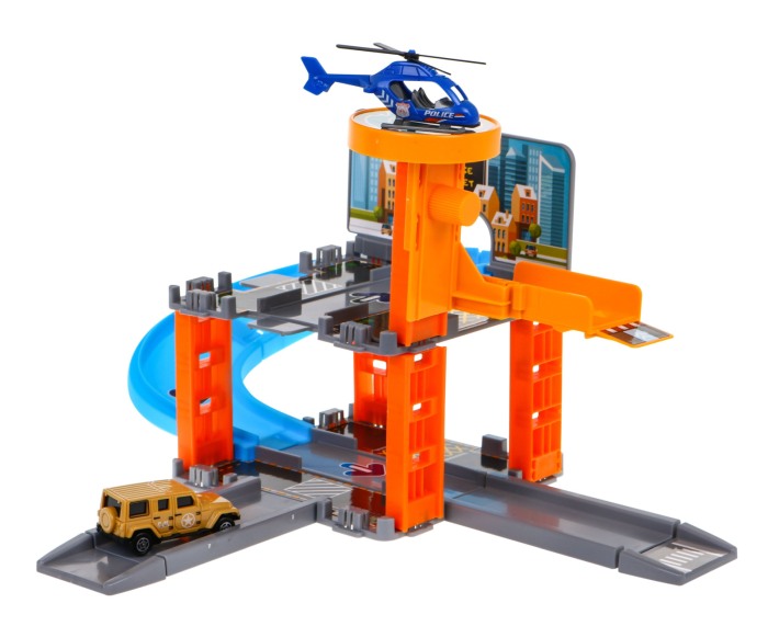 Parcare de jucarie pe 3 nivele din plastic, cu elicopter si masina [4]