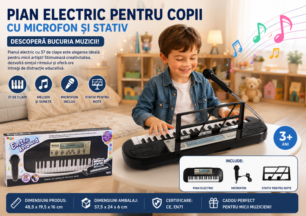 pian-electric-negru-copii-microfon-stativ-37-clape-Bebelul [5]
