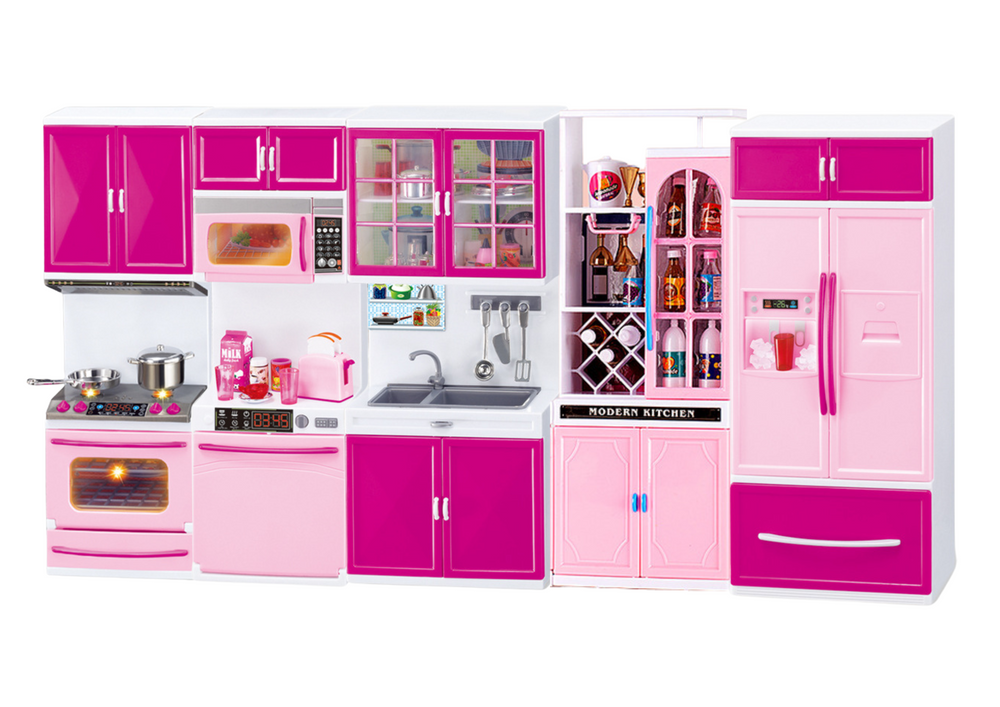 bucatarie-roz-papusi-frigider-cuptor-accesorii-Bebelul [2]