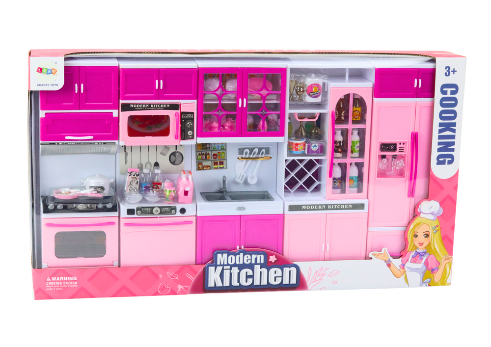 bucatarie-roz-papusi-frigider-cuptor-accesorii-Bebelul [3]