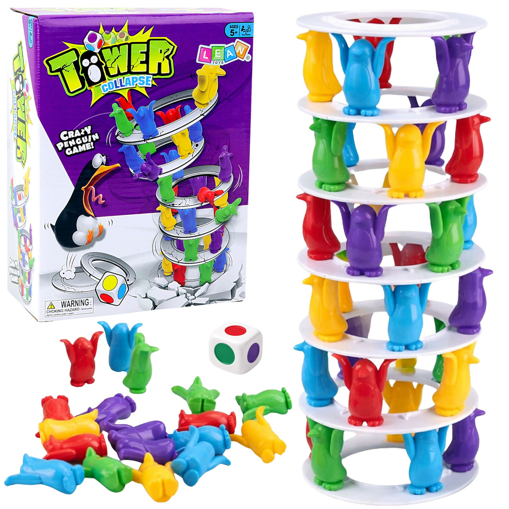 Pinguini nebuni pe turn joc arcade de familie colorat [3]