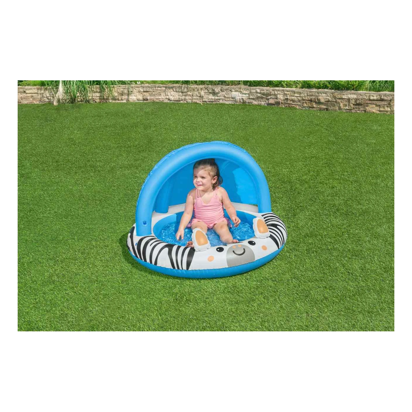 Piscină gonflabilă Zebra Safari cu acoperiș UV Bestway pentru copii mici [5]