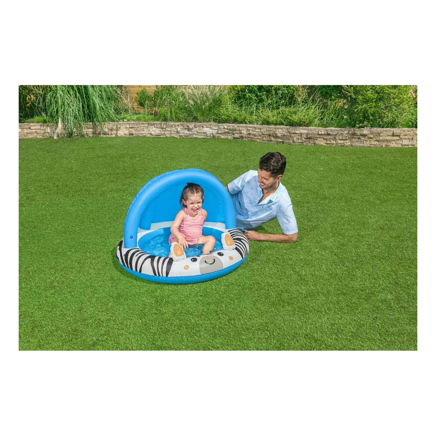 Piscină gonflabilă Zebra Safari cu acoperiș UV Bestway pentru copii mici [6]