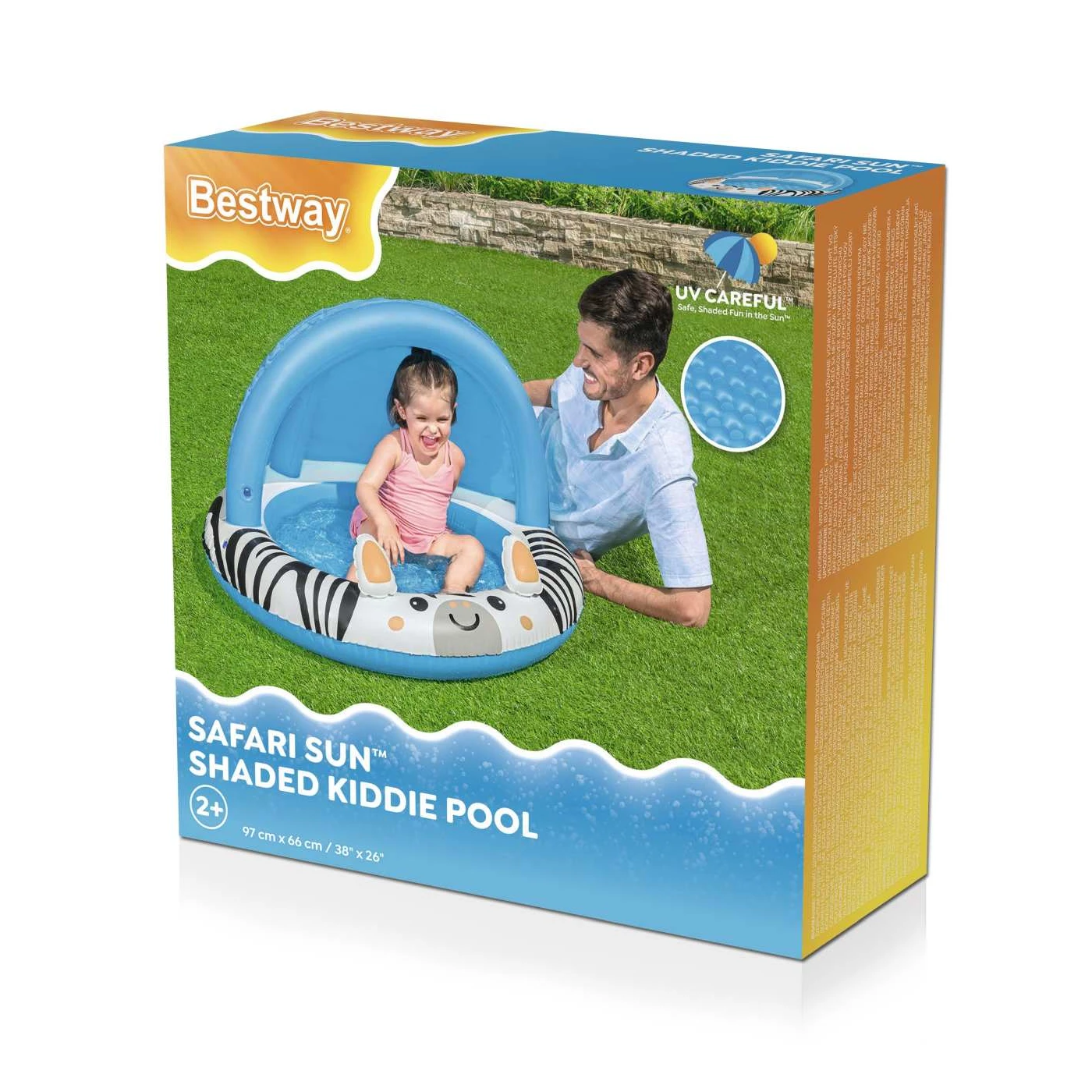 Piscină gonflabilă Zebra Safari cu acoperiș UV Bestway pentru copii mici [9]