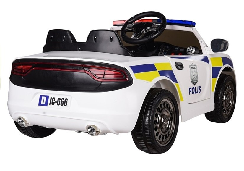 Mașină electrică de Poliție JC 666, Albă, 12V, Telecomandă 2.4G [3]