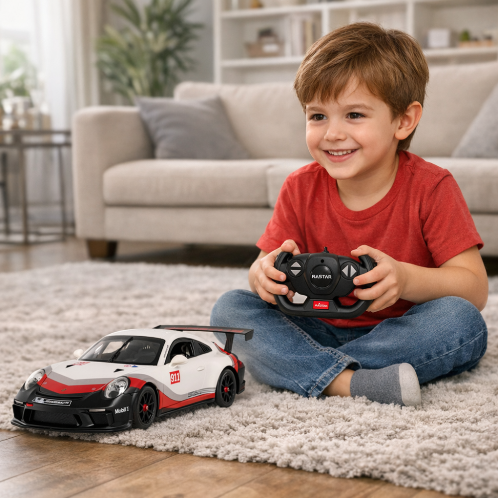 Porsche 911 GT3 RC Rastar telecomandă licențiat alb 1:14 [1]