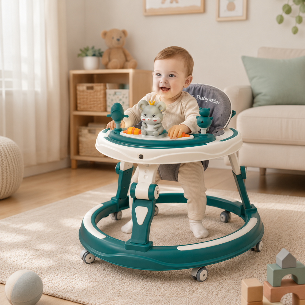 Premergator reglabil pe inaltime B9 verde cu lumini, sunete si maner parental [5]