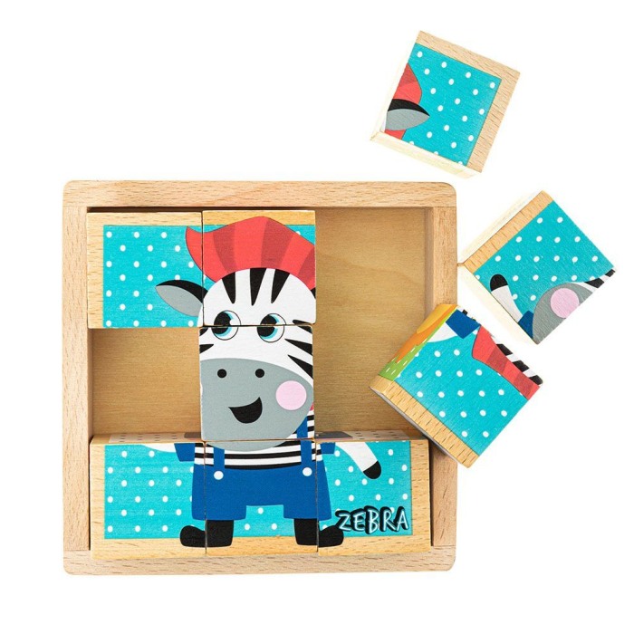 Puzzle din cuburi de lemn Akuku (6 IMAGINI DIFERITE) [6]