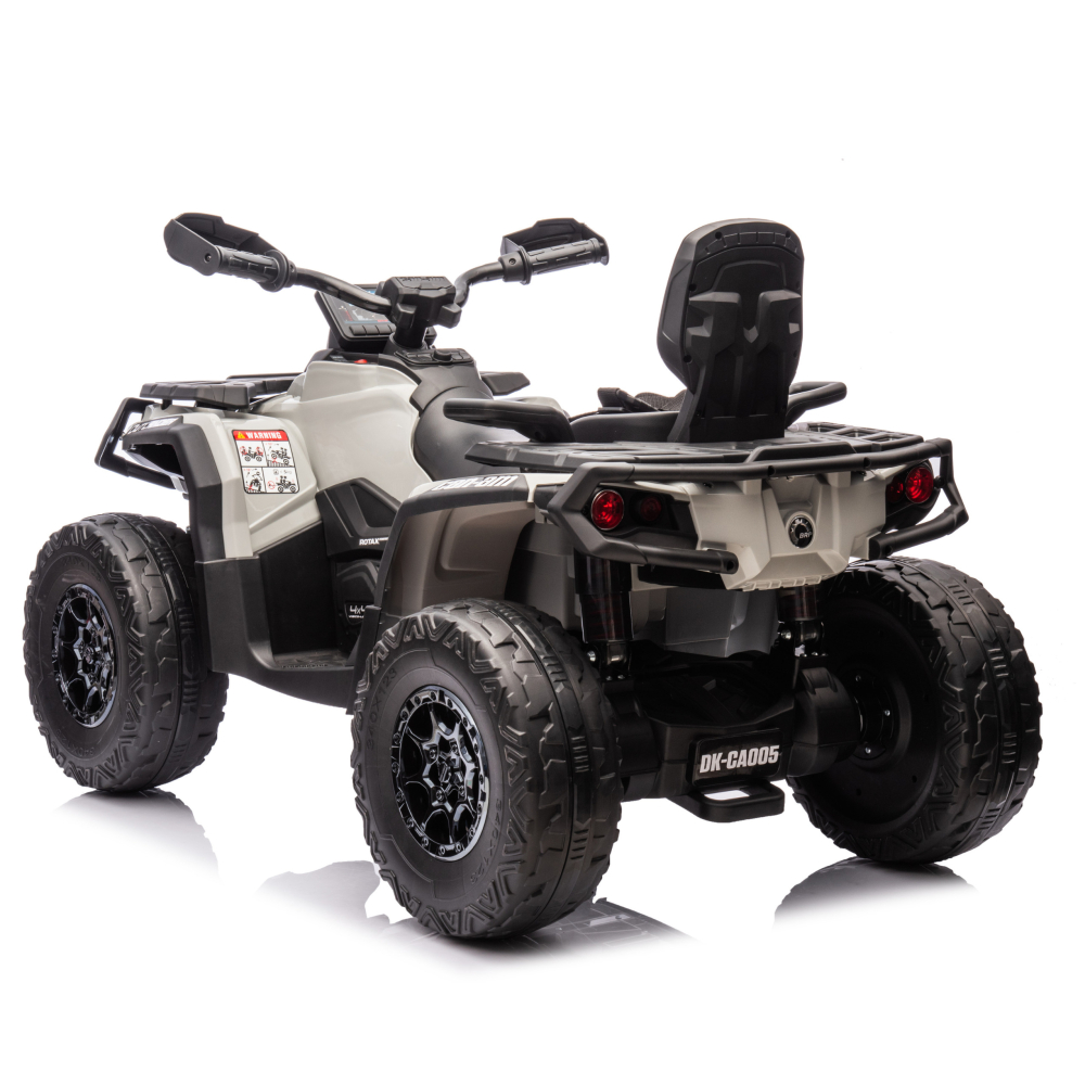 Quad Can-Am Outlander 4x4 DK-CA005 electric pentru copii, 24V 7Ah, 4 motoare 200W, roti EVA, scaun piele, GRI, 3-8 ani [6]