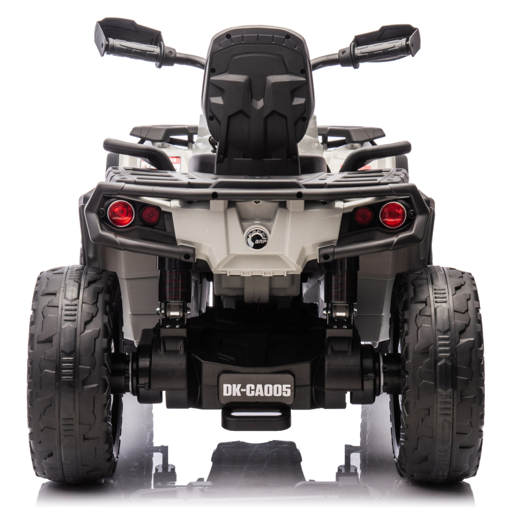 Quad Can-Am Outlander 4x4 DK-CA005 electric pentru copii, 24V 7Ah, 4 motoare 200W, roti EVA, scaun piele, GRI, 3-8 ani [7]