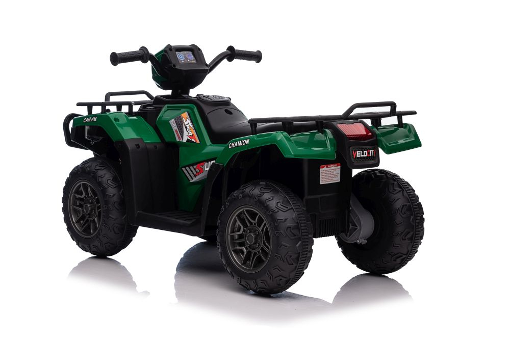 Quad Electric JC915 Verde, Baterie 12V, Roti Plastic, Lumini, Sunete, MP3, USB, 3 ani+ [6]