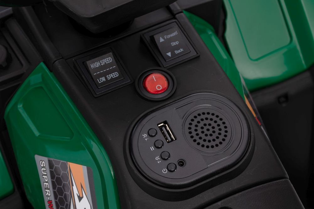 Quad Electric JC915 Verde, Baterie 12V, Roti Plastic, Lumini, Sunete, MP3, USB, 3 ani+ [23]