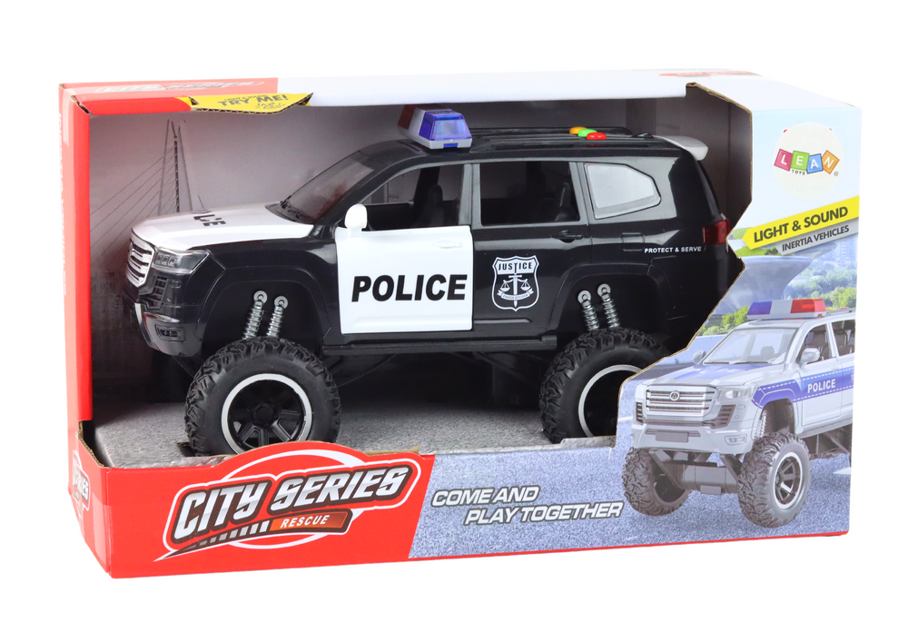Raptor Police Off-Road Vehicle Black 1:14 cu Lumini LED, Sunete si Drive Pull-Back [3]