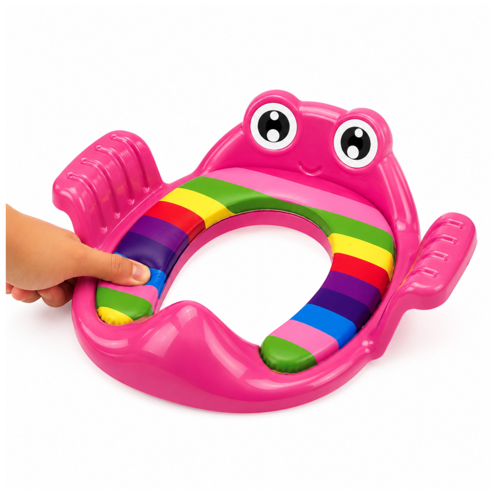 Reductor Toaleta pentru Copii Sezut Moale cu Manere Roz, 18 luni+ [2]
