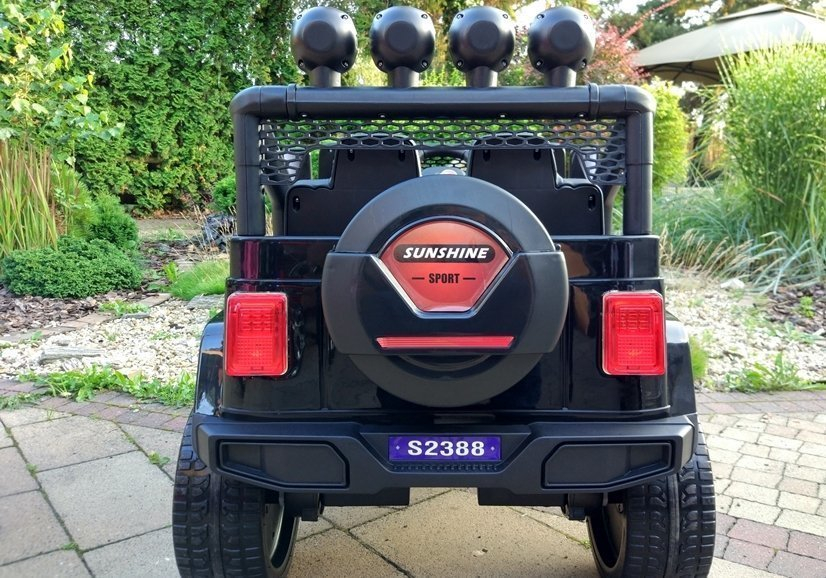 Mașinuță electrică Jeep S2388 Negru, Motoare 4x45W, 3-4km/h [13]