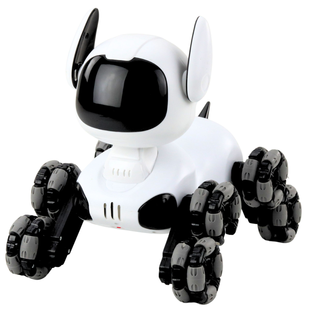 Robot cu telecomanda Caine TOOBY 4WD 360 grade Alb Negru, 8 ani+ [3]