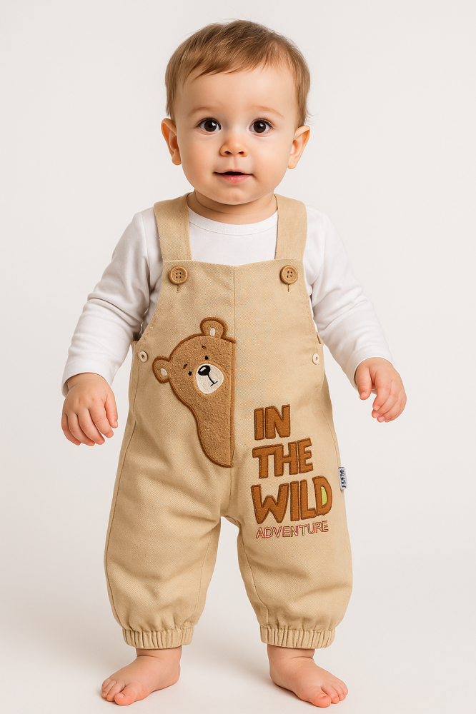 Salopeta Bebelusi Baieti cu Ursulet – 100% Bumbac 9-12-18 luni [2]