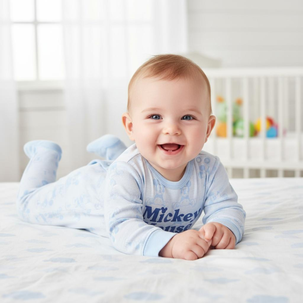 Salopeta Body Mickey Mouse din bumbac Albastru [2]