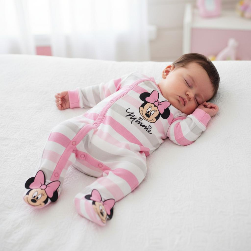 Salopeta Happy Minnie din bumbac pentru fetite [6]
