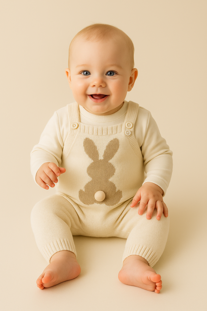 Salopeta tricotata pentru Bebelusi 6-9-12 Luni Iepure miniKay [2]