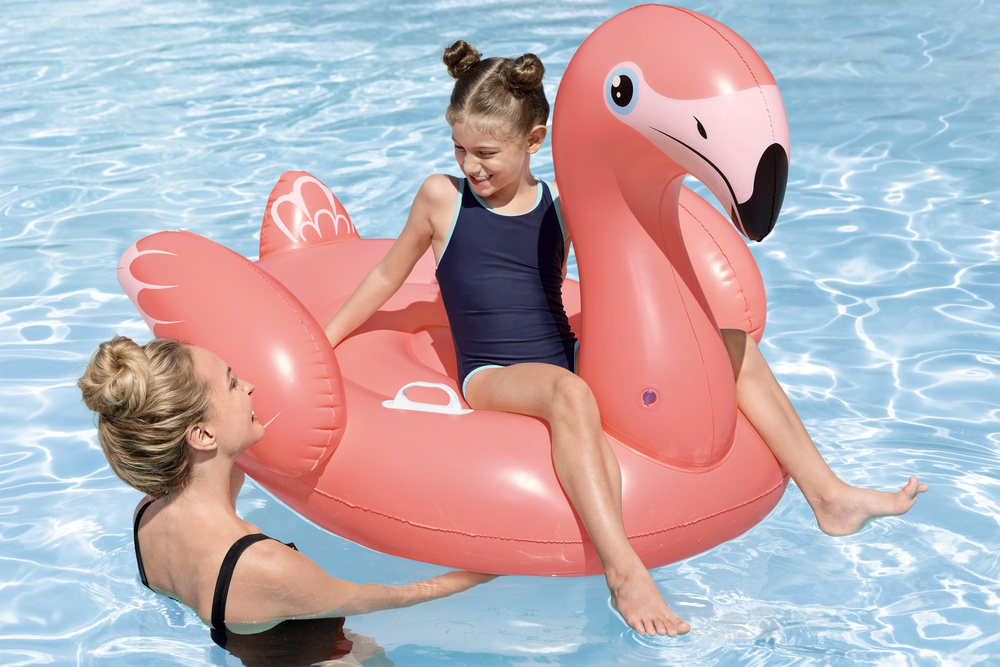 Saltea gonflabila copii flamingo roz 138x107 cm Bestway 41525 [4]
