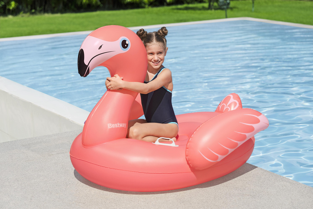Saltea gonflabila copii flamingo roz 138x107 cm Bestway 41525 [3]