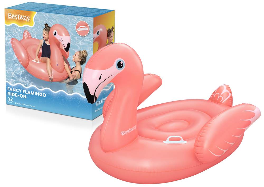 Saltea gonflabila copii flamingo roz 138x107 cm Bestway 41525 [11]