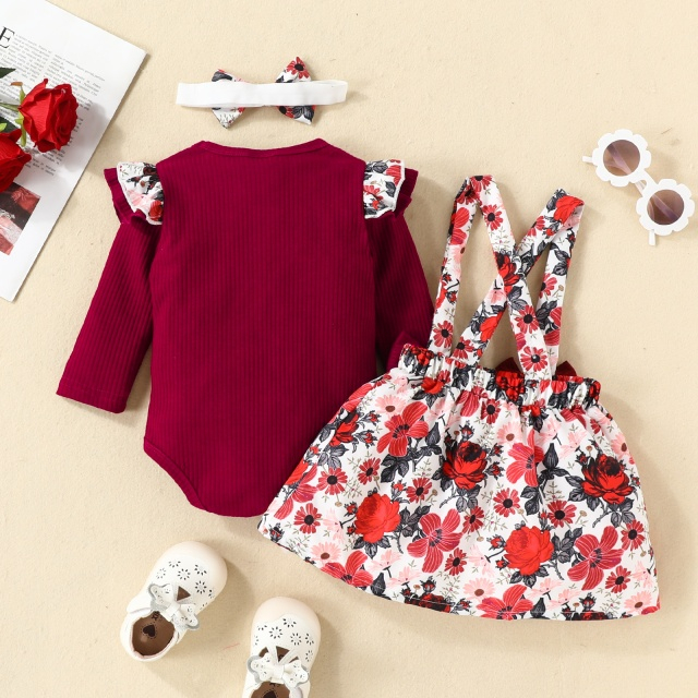 Sarafan cu body visiniu - Little flowers [1]