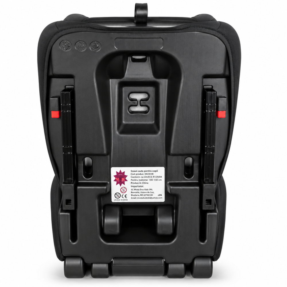 Scaun auto i-Size MDK OG303B, 100-150 cm, ISOFIX, tetiera reglabila, centura auto 3 puncte, R129/04, negru [5]