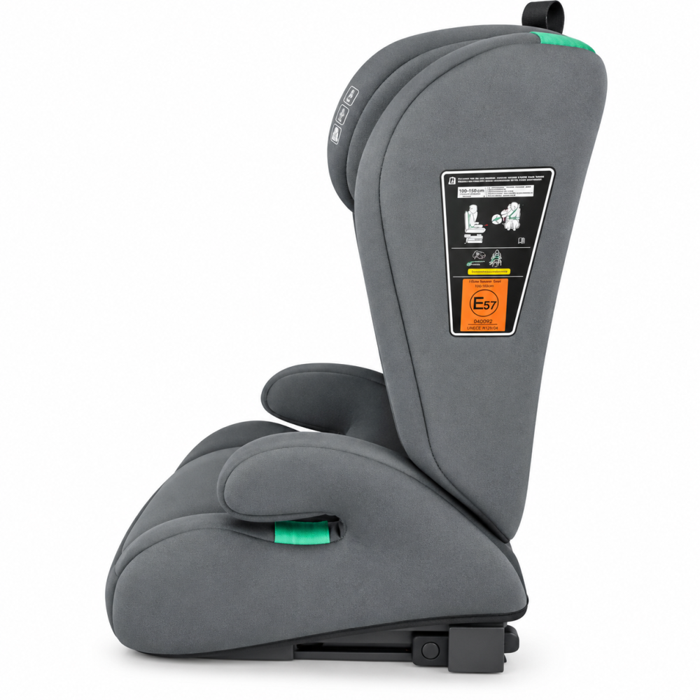 Scaun auto i-Size MDK OG303B, 100-150 cm, ISOFIX, tetiera reglabila, centura auto 3 puncte, R129/04, Gri [2]