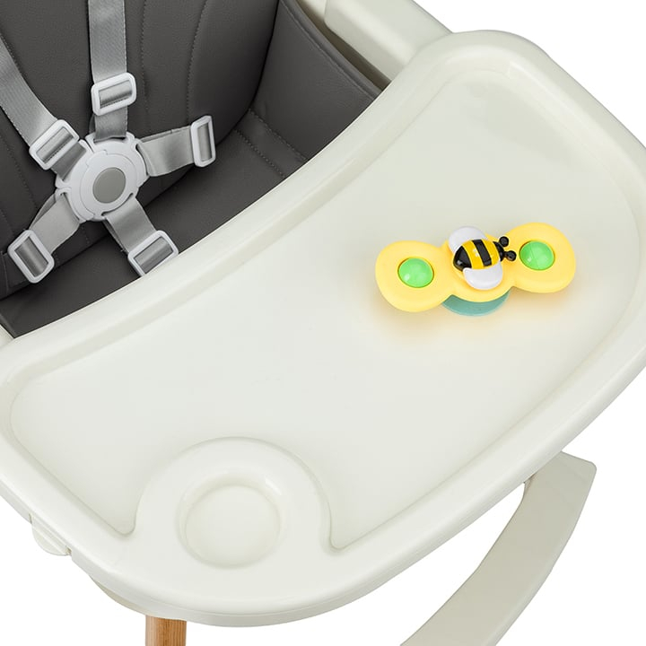 Scaun de masa copii Momi Reki, Piele ecologica, Gri [4]
