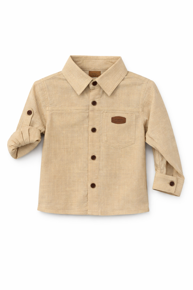 Set 2 piese camasa bej si pantaloni bleumarin baieti Oryeda [2]