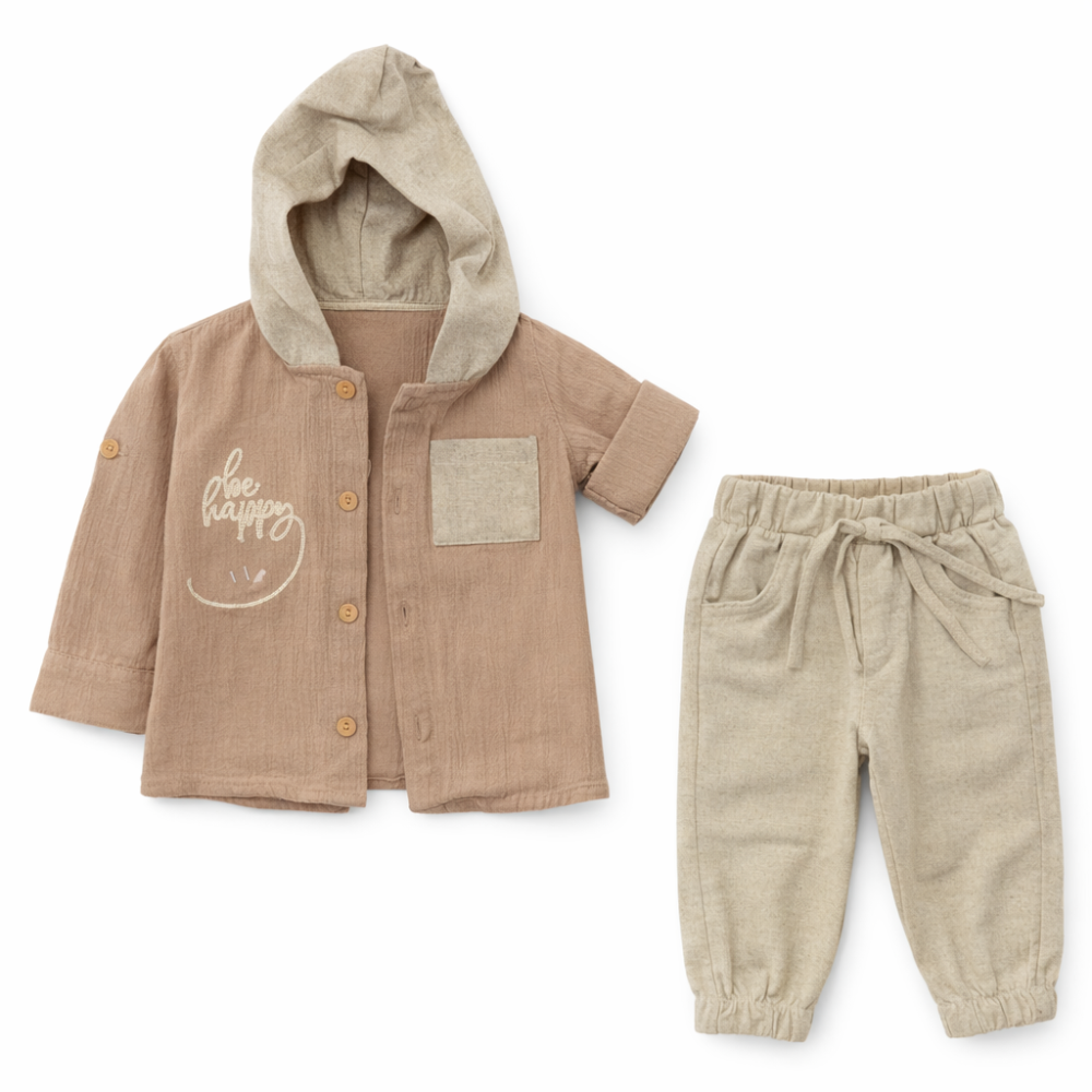 Set 3 piese baieti tricou camasa si pantaloni albastru [2]