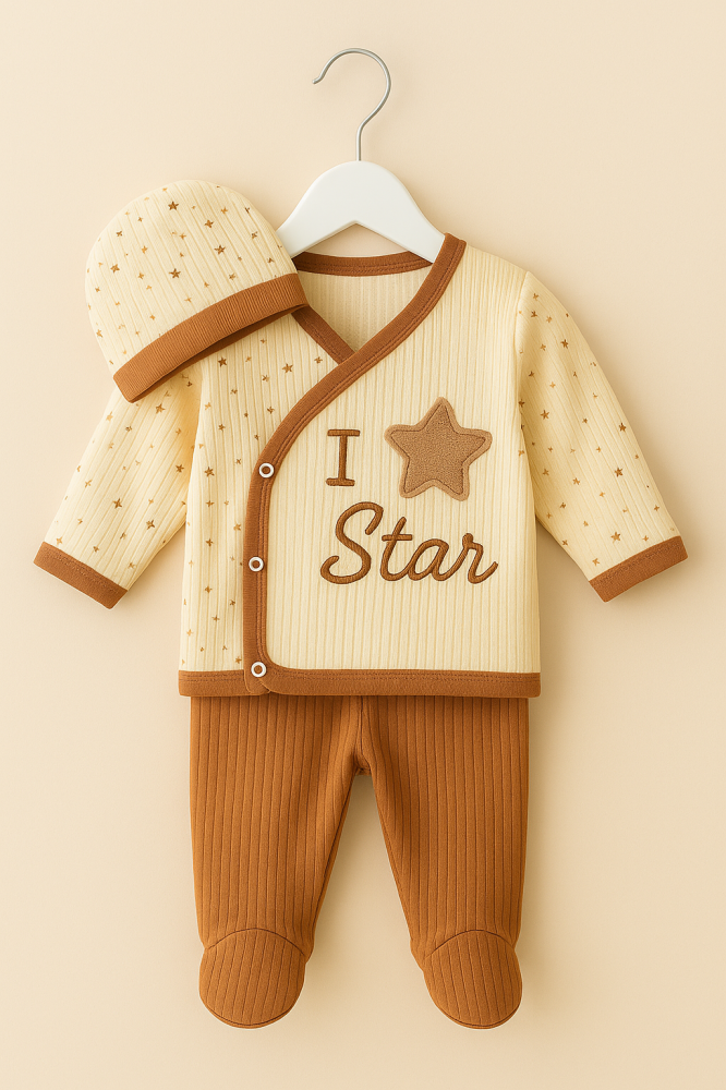 Set 3 piese nou-nascut Zem Baby din bumbac 100% 0-3 luni [2]