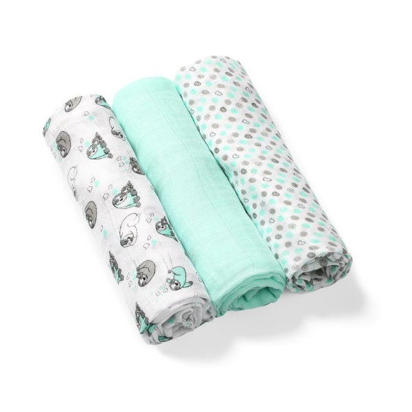 Set 3 scutece din bumbac si bambus Baby Ono, Verde [3]