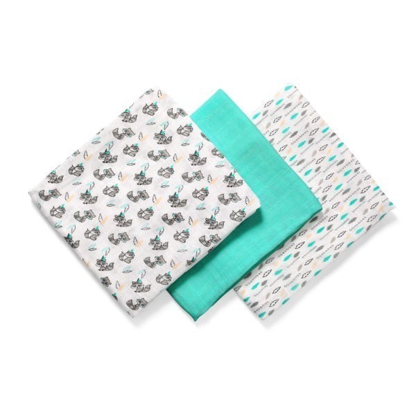Set 3 scutece din bumbac si bambus Baby Ono, Verde [2]