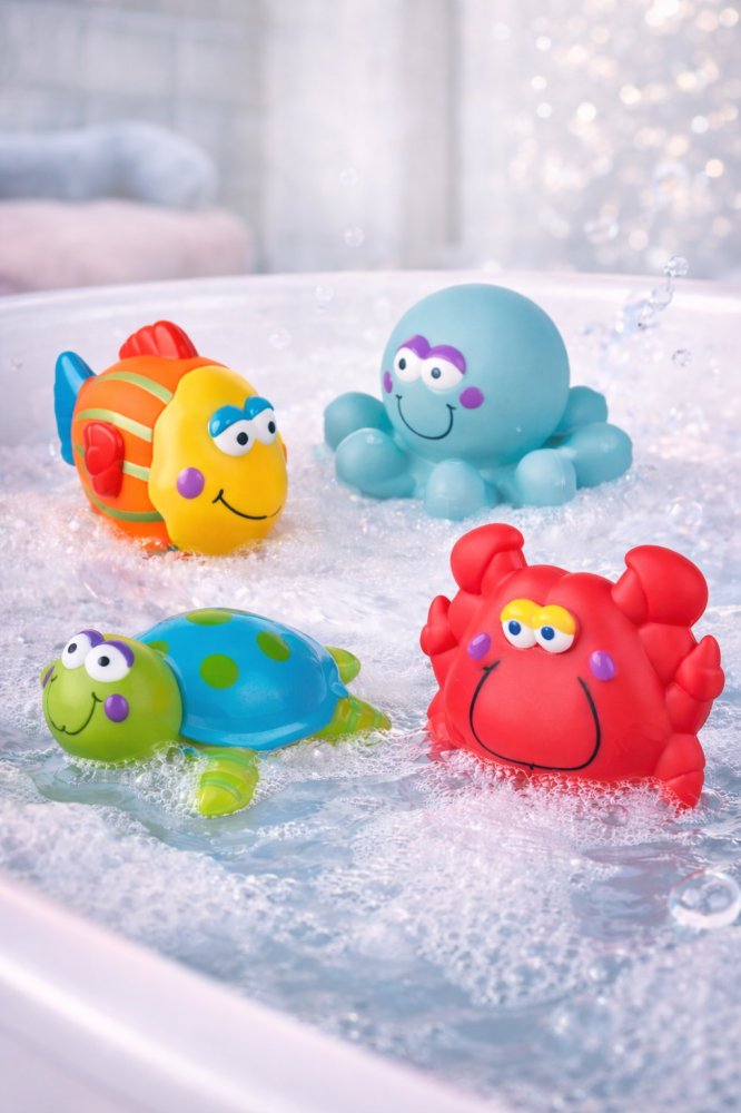 Set 4 jucarii pentru baie Akuku, MULTICOLOR, 6 luni+ [4]